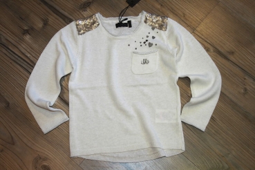 IKKS city chic Leinen Feinstrick-Pullover blanc casse