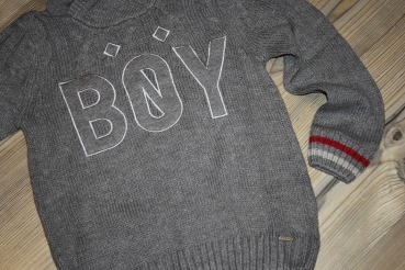 IKKS garcon Army Folk knitted pullover gris chiné clair