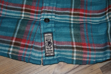 IKKS garcon Army Folk button shirt bleu carreaux