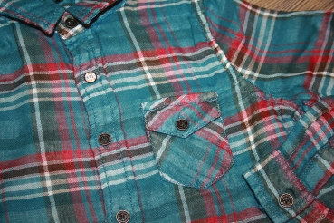 IKKS garcon Army Folk button shirt bleu carreaux