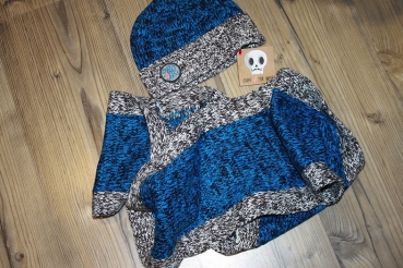Sorry4theMess knitted hat+scarf/loop set mario blue