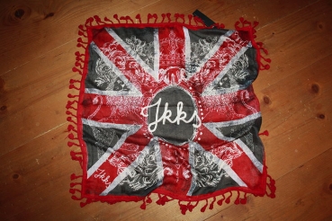 IKKS city couleur squared logo shawl rouge