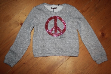 IKKS Trendy White Ethnic Sweatshirt Peace gris chiné