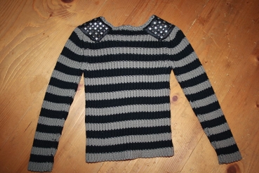 IKKS city couleur Streifen-Pullover noir/kaki