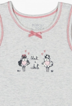 boboli underwear girls Doppelpack Trägerhemdchen "sheeps" grey