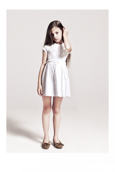 IKKS basikks fabricmix dress "IKKS & ME" blanc