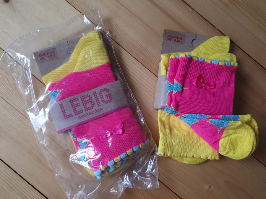LeBig pack of 2 girl socks Nanna neon pink