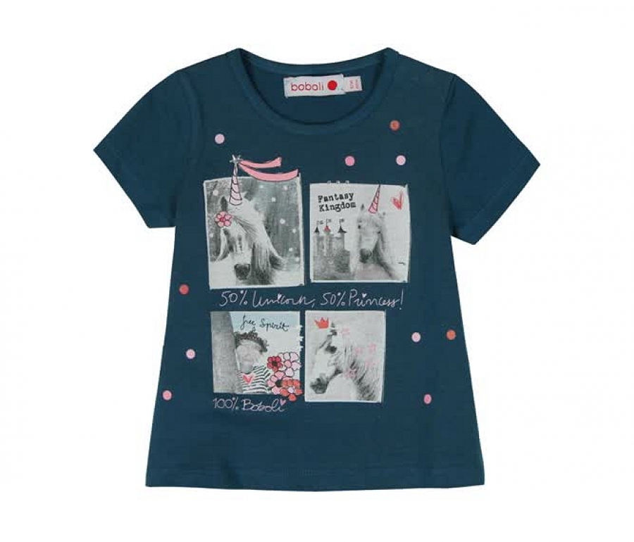 boboli baby girl "forever paradise" t-shirt indigo