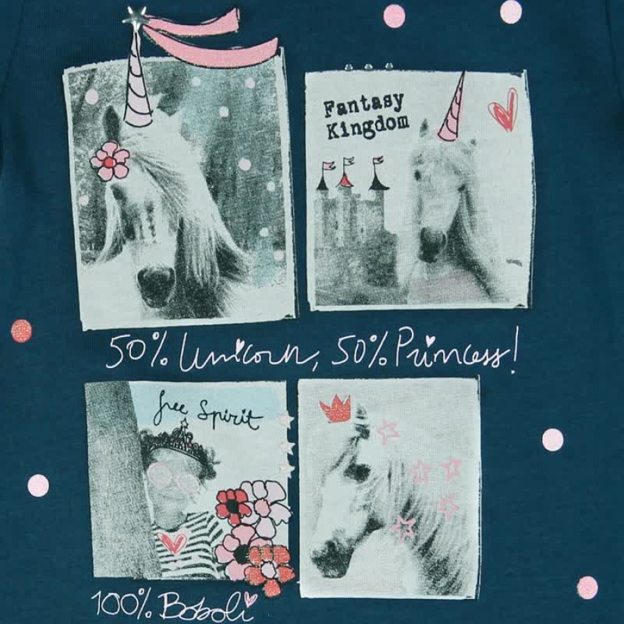 boboli baby girl "forever paradise" t-shirt indigo