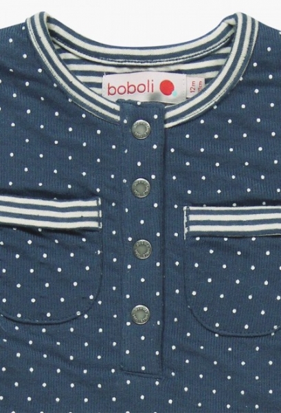 boboli baby girl longsleeved jerseydress "Red Mountain" indigo