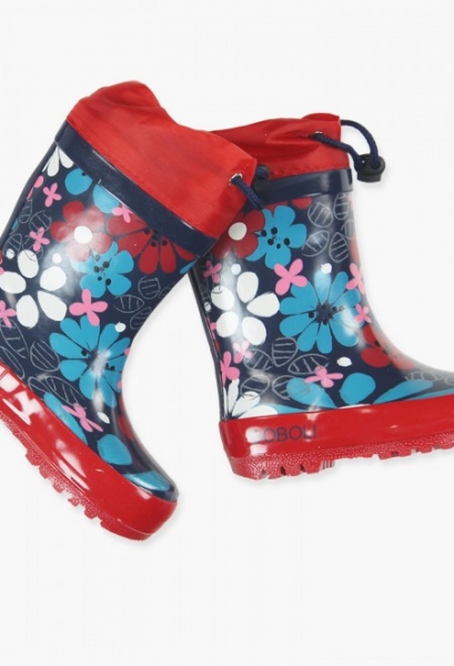boboli baby girl rainboots "Red Mountain" flowery print