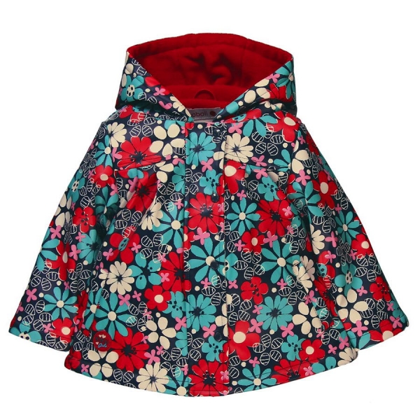 boboli baby girl hooded raincoat "Red Mountain" flowery print