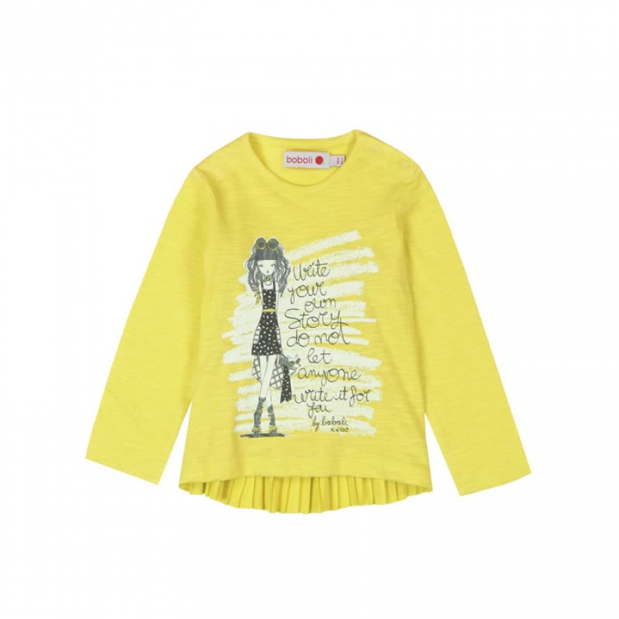 boboli baby girl "brush stroke" longsleeve limon