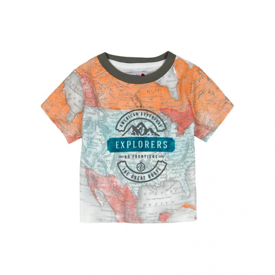 boboli baby boy "Ethnic Bazaar" t-shirt blanco quimico