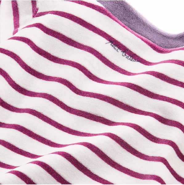 Petit Bateau girls velvet pyjama valentine/lait