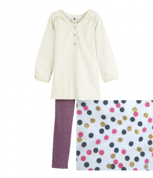 Petit Bateau girls pyjama tiver/multico dots