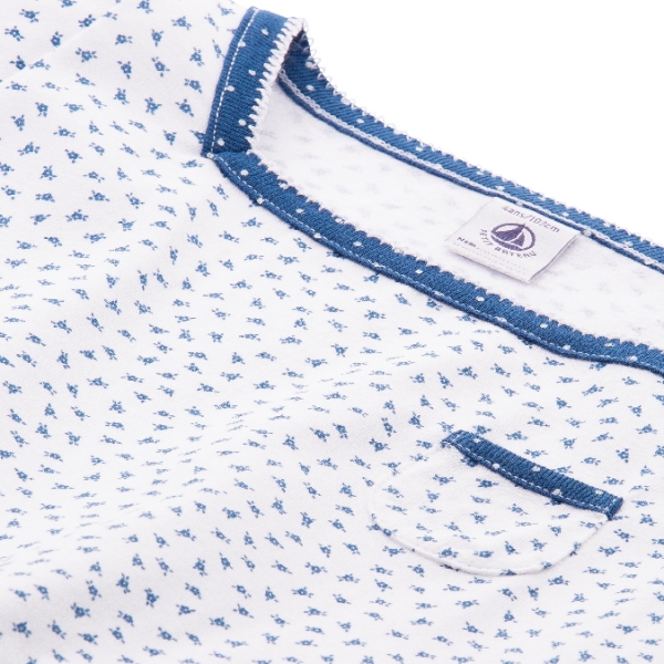 Petit Bateau girls 2pc shorty/pyjama ecume/major