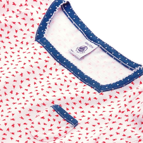 Petit Bateau girls 2pc shorty/pyjama ecume/brulant ---size 5y left only---