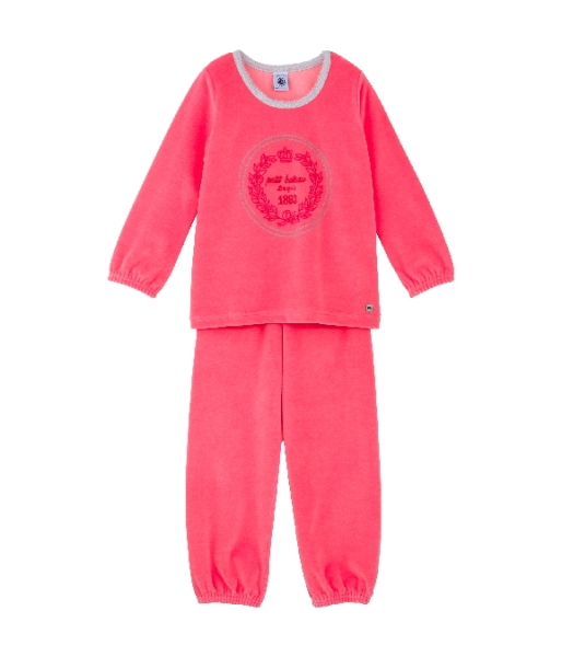 Petit Bateau girls velvet pyjama cupcake