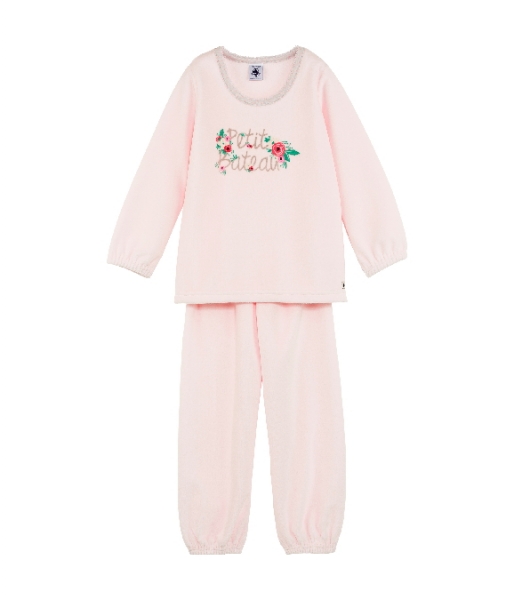 Petit Bateau girls velvet pyjama vienne