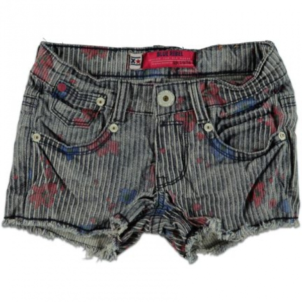 Blue Rebel girl shorts Mandy stripe flower aop