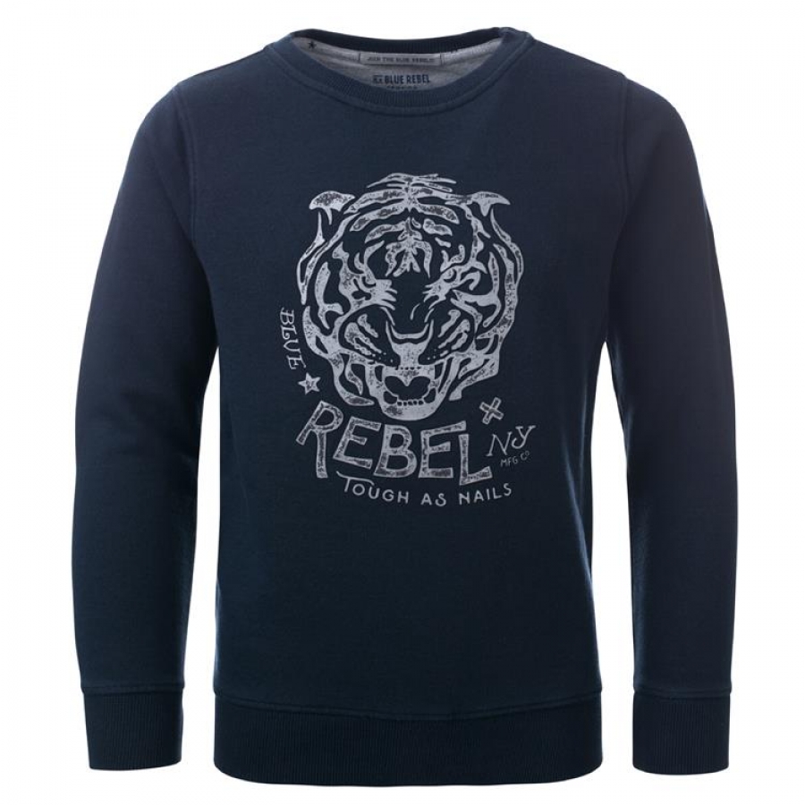 Blue Rebel spot on crew neck sweater "tiger" night