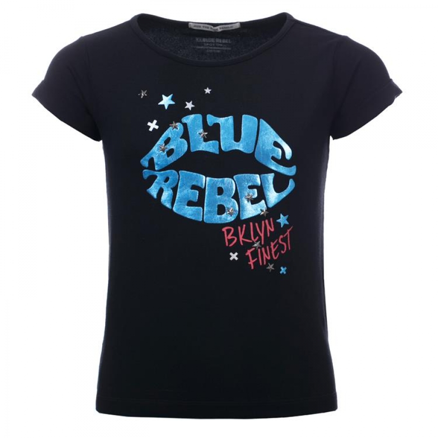 Blue Rebel spot on logo t-shirt black