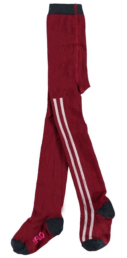 Like FLO Strumpfhose bordeaux Seitenstreifen