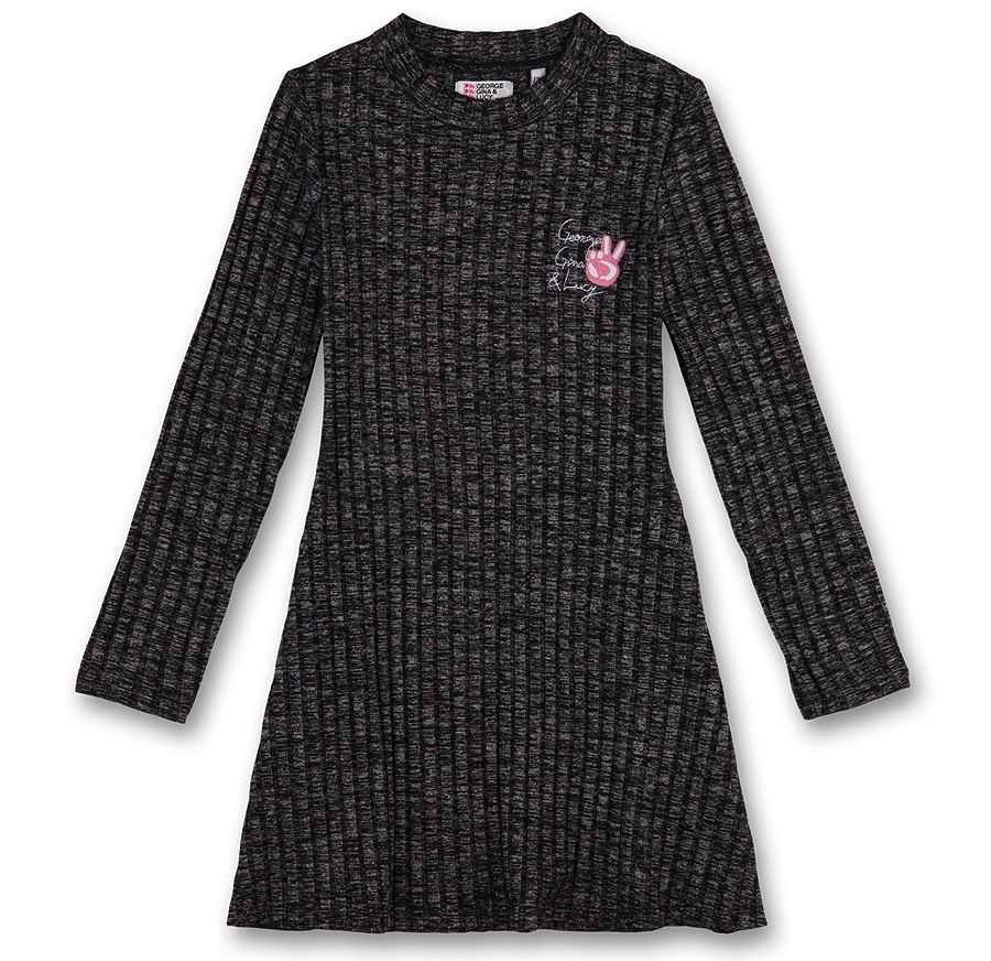 GEORGE GINA & LUCY girls knitted dress super black