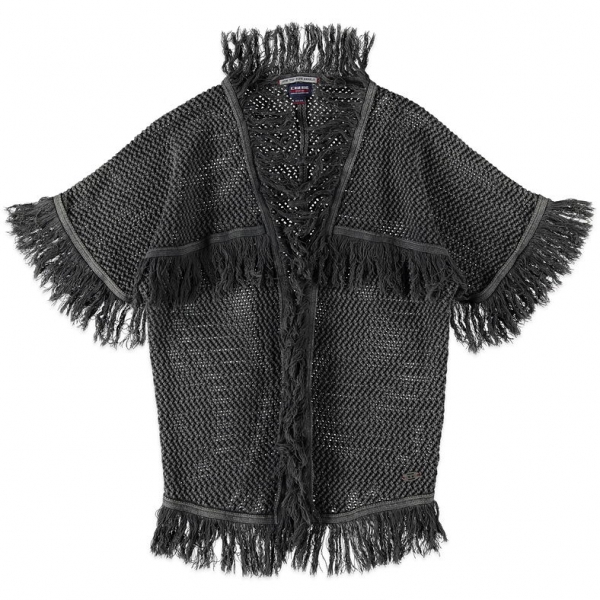 Blue Rebel spot on knitted 3/4 sleeves cardigan black indigo