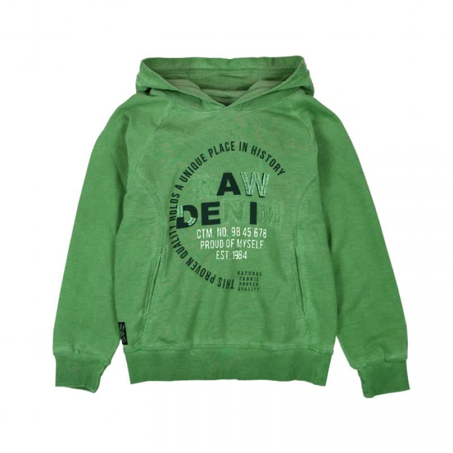 boboli kids boy "Bazaar" hooded sweatshirt cilantro