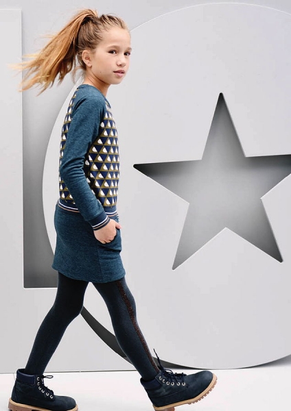 Like FLO Sweatkleid graphic petrol melee