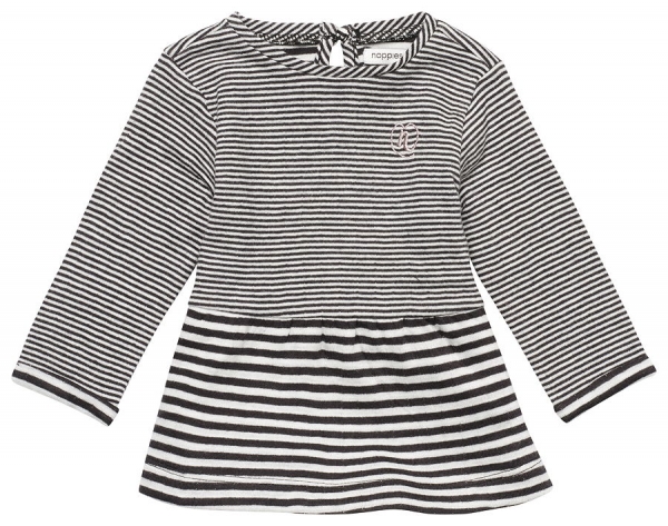 noppies baby girl Ringel-Jerseykleid Avoca charcoal