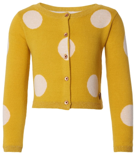 noppies kids girl knitted cardigan Alpena dot medium yellow