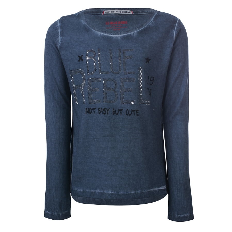 Blue Rebel spot on girls longsleeve steel