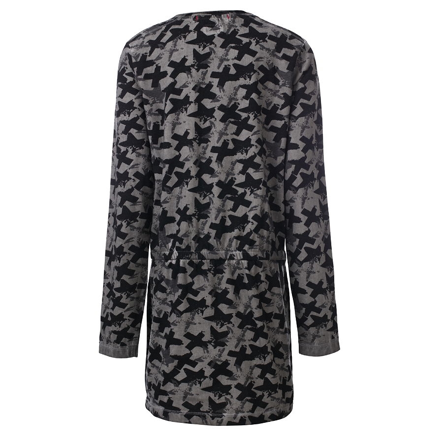 Blue Rebel spot on longsleeved jerseydress pebble