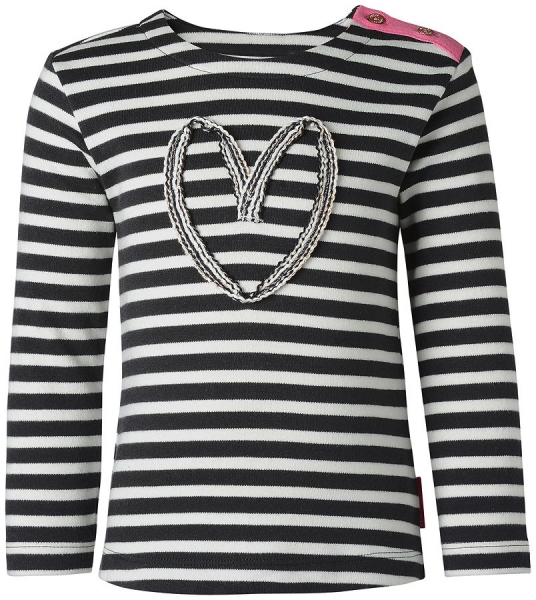 noppies kids girl stripy longsleeve Havre charcoal