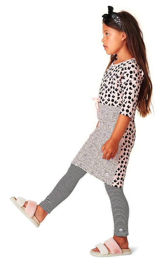 NOP girls 3/4 sleeves jerseydress Lincroft aop pink