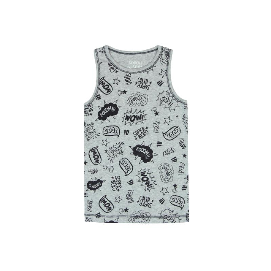 boboli underwear boys 2pack singlets "Super Hero" grey