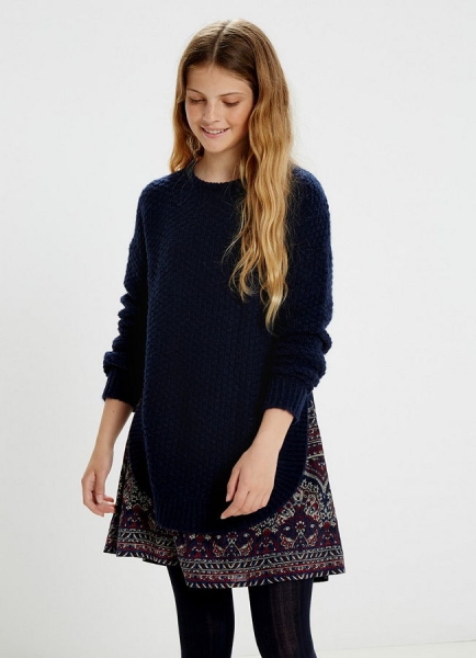 Pepe Jeans Teen oversized knitted pullover Gretel navy