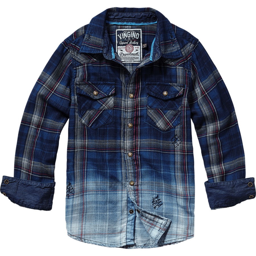 Vingino work wear shirt Levanio red check ---size 6y left only---