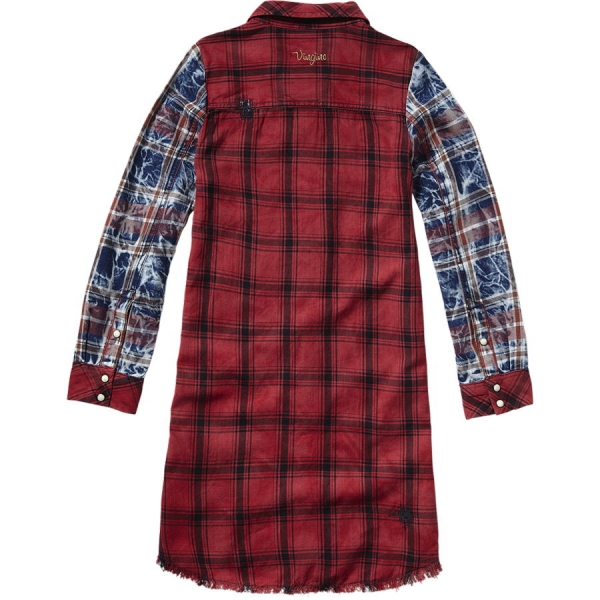 Vingino checked shirtdress Peah red lollipop