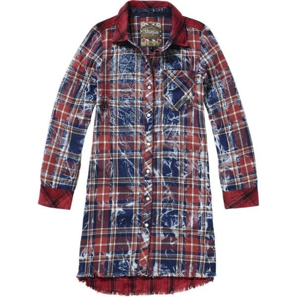 Vingino checked shirtdress Peah red lollipop