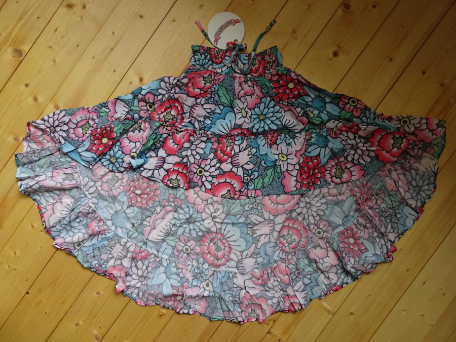 Paper Wings Shirred Hilo Skirt - Tattoo Flowers