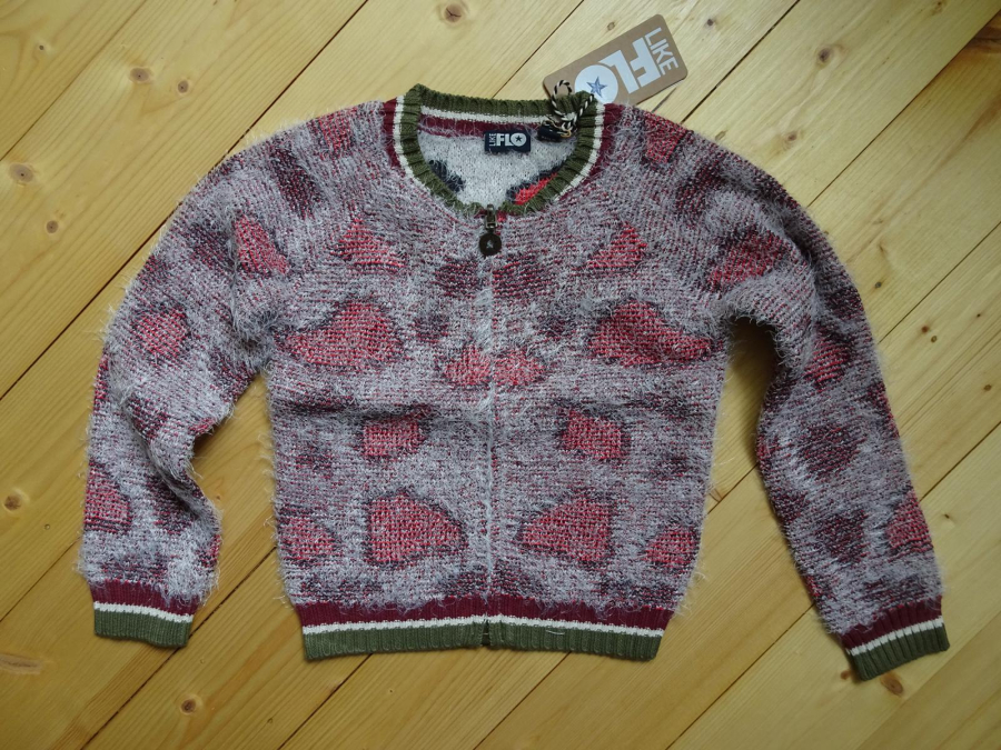 Like FLO reversible Strickjacke/-cardigan animal ecru red