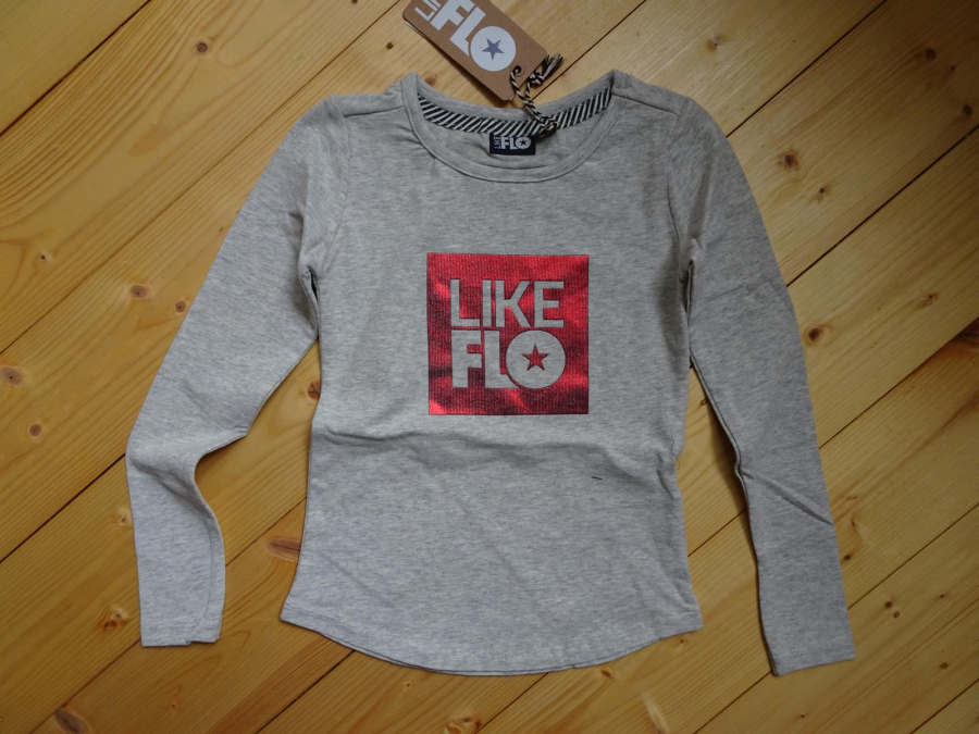 Like FLO Basic Jersey Langarmshirt grey melee