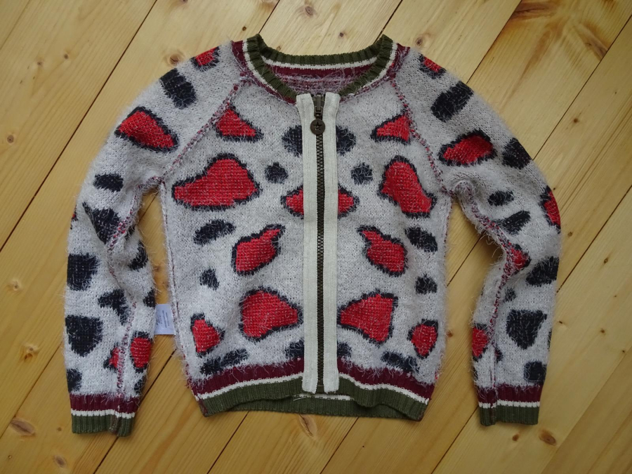 Like FLO reversible Strickjacke/-cardigan animal ecru red