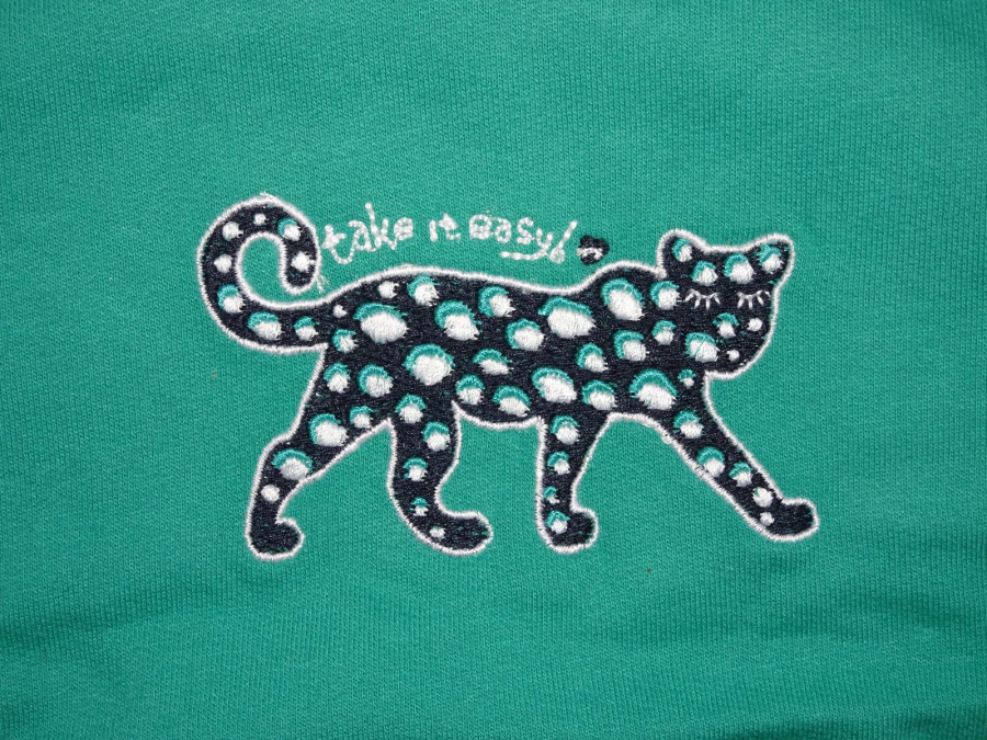 Jill Chilla "take it easy" Panther Sweatshirt green