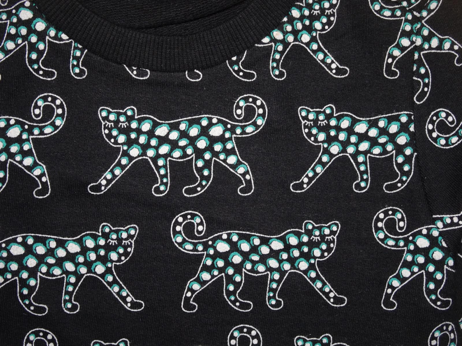 Jill grass panther sweat dress black