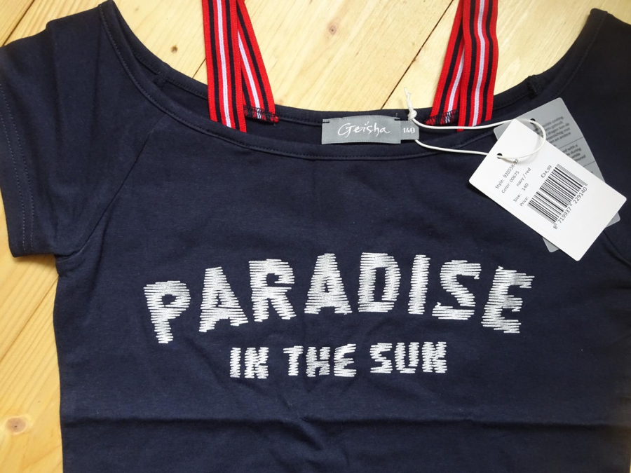 Geisha paradise t-shirt navy/red